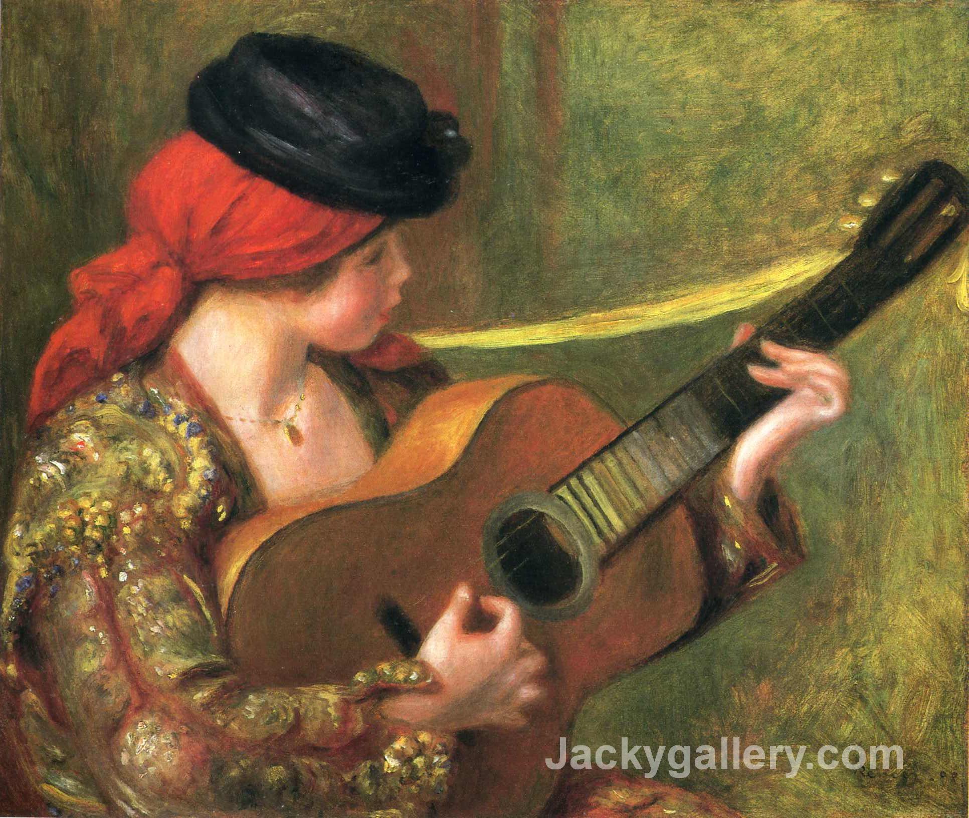 Young Spanish Woman with a Guitar by Pierre Auguste Renoir paintings reproduction